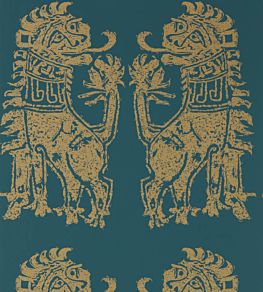 Sicilian Lion Wallpaper by Zoffany Serpentine Gold