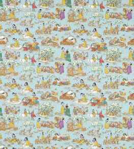 Snow White Fabric by Sanderson Puddle Blue