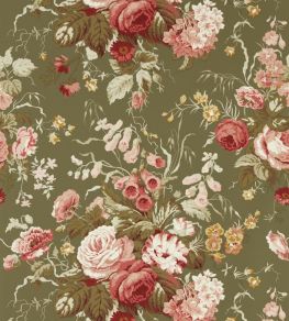 Stapleton Park Wallpaper by Sanderson Olive/Bengal Red