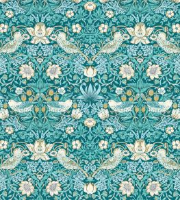 Strawberry Thief Wallpaper by Clarke & Clarke Teal
