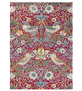 Strawberry Thief Rug by Morris & Co Crimson