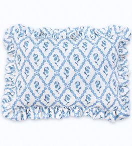 Strawberry Trellis Pillow 18 x 13" by Barneby Gates China Blue