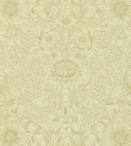 Sunflower Etch Wallpaper by Morris & Co Parchment/Gold