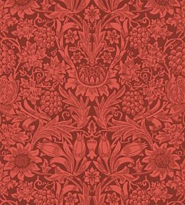 Sunflower Wallpaper by Morris & Co Chocolate/Red