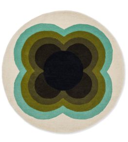 Sunflower Round Rug by Orla Kiely Olive