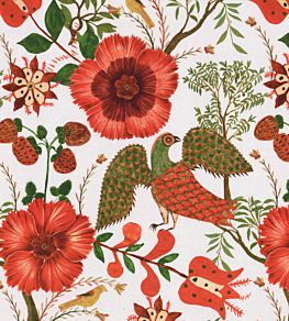 Szekely Folk Fabric by MINDTHEGAP Green Red