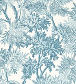Tapestry Trees Wallpaper by Sanderson Pottery Blue