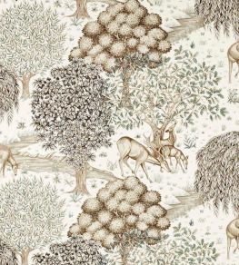 The Brook Wide Width Fabric by Morris & Co Sage/Linen
