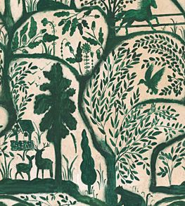 The Enchanted Woodland Wallpaper by MINDTHEGAP Green Taupe