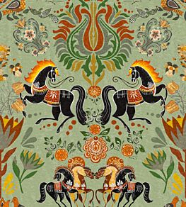 The Folk Parade Wallpaper by MINDTHEGAP Black Green