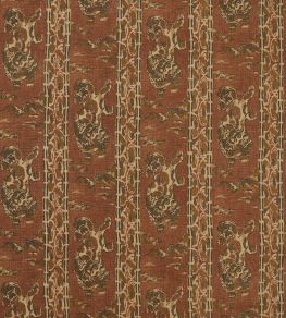 Tibetan Tiger Stripe Fabric by Zoffany Russet