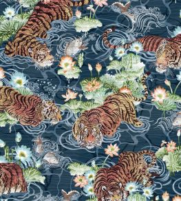 Tiger Lily Wallpaper by Brand McKenzie Midnight