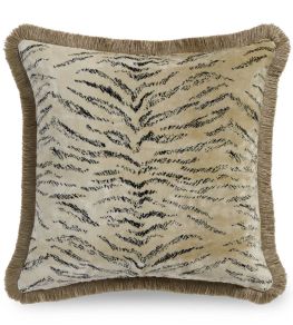 Tiger Velvet Pillow 22 x 22" by James Hare Ivory