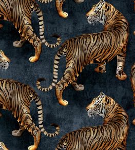 Tigress Velvet Fabric by Avalana Navy