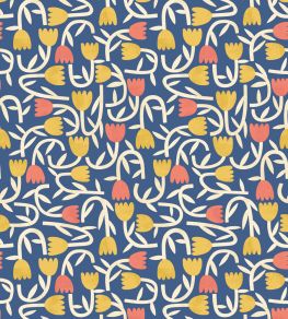 Tiny Tulip Wallpaper by Ohpopsi Indigo Mix