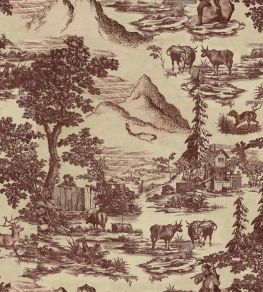 Toile Du Tyrol Wallpaper by MINDTHEGAP Burgundy