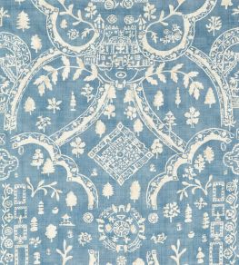 Topiary View Fabric by Sanderson Tetbury Blue
