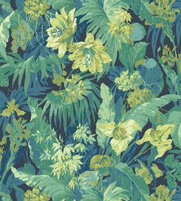 Tropical Floral Wallpaper by GP & J Baker Indigo/Teal