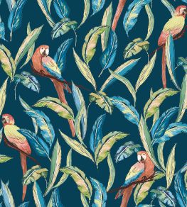 Tropical Parrot Wallpaper by Ohpopsi Indigo Multi