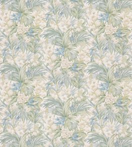 Trumpet Flowers Cotton Fabric by GP & J Baker Blue/Green
