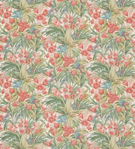 Trumpet Flowers Cotton Fabric by GP & J Baker Red/Green