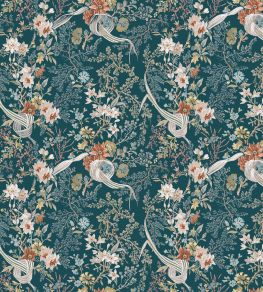 V&A Floris Fabric by Arley House Aquamarine