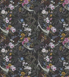 V&A Floris Fabric by Arley House Black