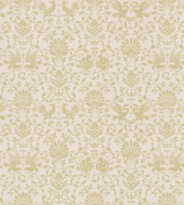 V&A Heraldic Birds Fabric by Arley House Gold
