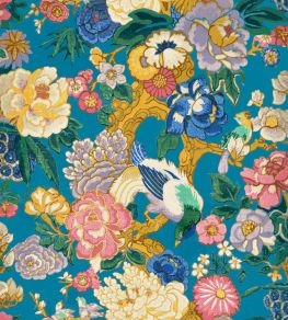 V&A Love Birds Fabric by Arley House Cobalt