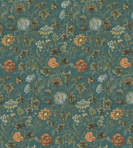 V&A Meadow Fabric by Arley House Teal