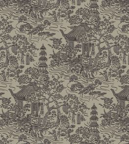 V&A Pagoda Fabric by Arley House Taupe