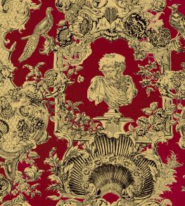 V&A Romano Fabric by Arley House Crimson