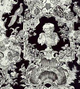 V&A Romano Fabric by Arley House Jet Black