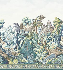 Verdure Tapestry Silk Mural by Cole & Son Teal