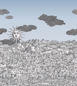 Vista Mediterranea Mural by Cole & Son Blue Ombre Sky