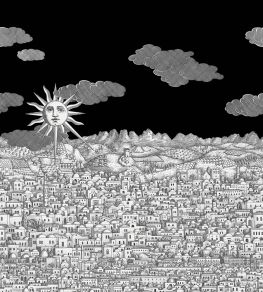 Vista Mediterranea Mural by Cole & Son Charcoal Sky