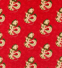 Water Dragon Fabric by Sanderson Cinnabar Red
