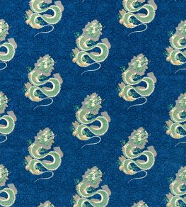 Water Dragon Fabric by Sanderson Emperor Blue / Emerald