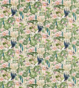 Waterlily Velvet Fabric by Clarke & Clarke Blush