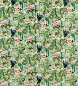 Waterlily Velvet Fabric by Clarke & Clarke Mineral