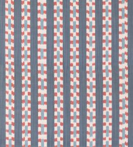 Wayfarer Stripe Fabric by Mulberry Home Blue/Red