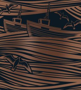 Whitby Wallpaper by Mini Moderns Midnight & Copper