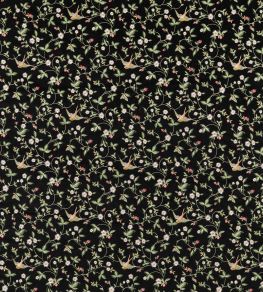 Wild Strawberry Embroidery Fabric by Clarke & Clarke Noir