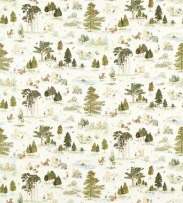 Winnie the Pooh Fabric by Sanderson Macaron Green