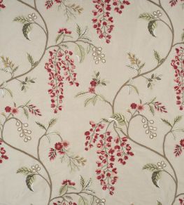 Wisteria Vine Silk Fabric by James Hare Cherry Rose