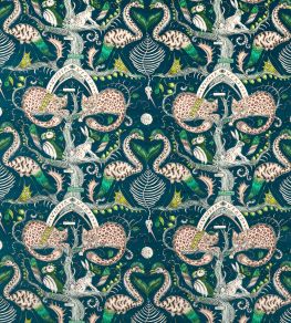 Wonder World Velvet Fabric by Clarke & Clarke Teal