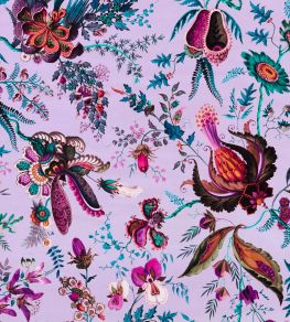 Wonderland Floral Velvet Fabric by Harlequin Amethyst/Lapis/Ruby