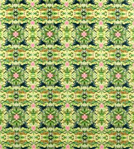 Wonderlust Tea Story Velvet Fabric by Clarke & Clarke Citron