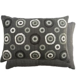 Zafora Pillow 24 x 16" by William Yeoward Noir