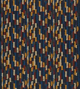 Cosmati Embroidery Fabric by Zoffany Ink/Tigers Eye